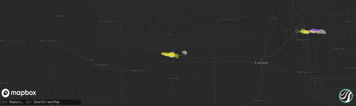 Hail Map in Grand Island NE on May 17 2022 HailTrace